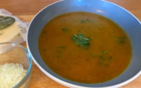 bowl of carrot and coriander soup