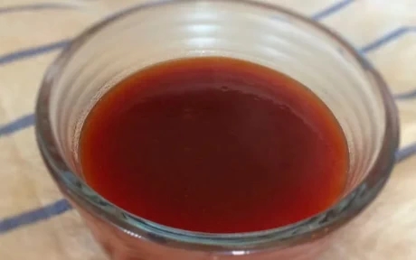 sweet and sour sauce in a pot