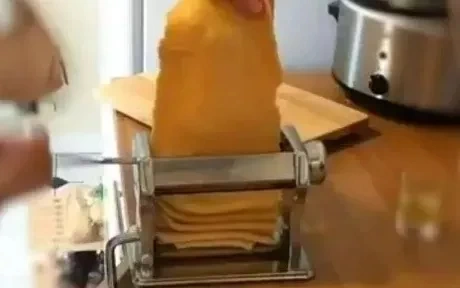 pasta in a pasta machine