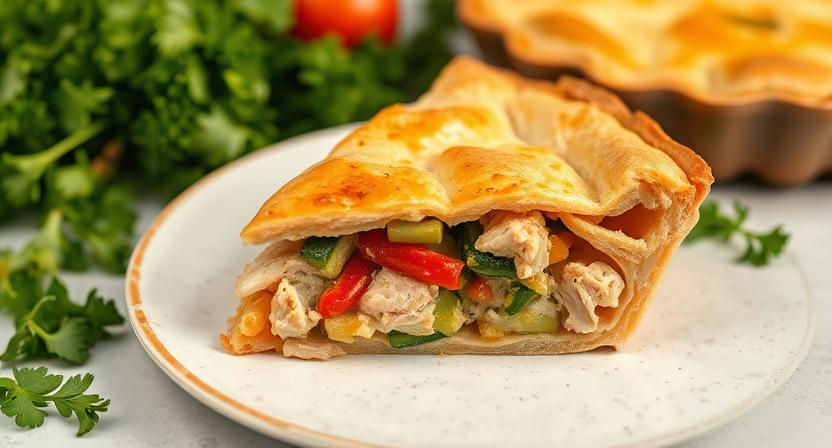 slice of chicken pie